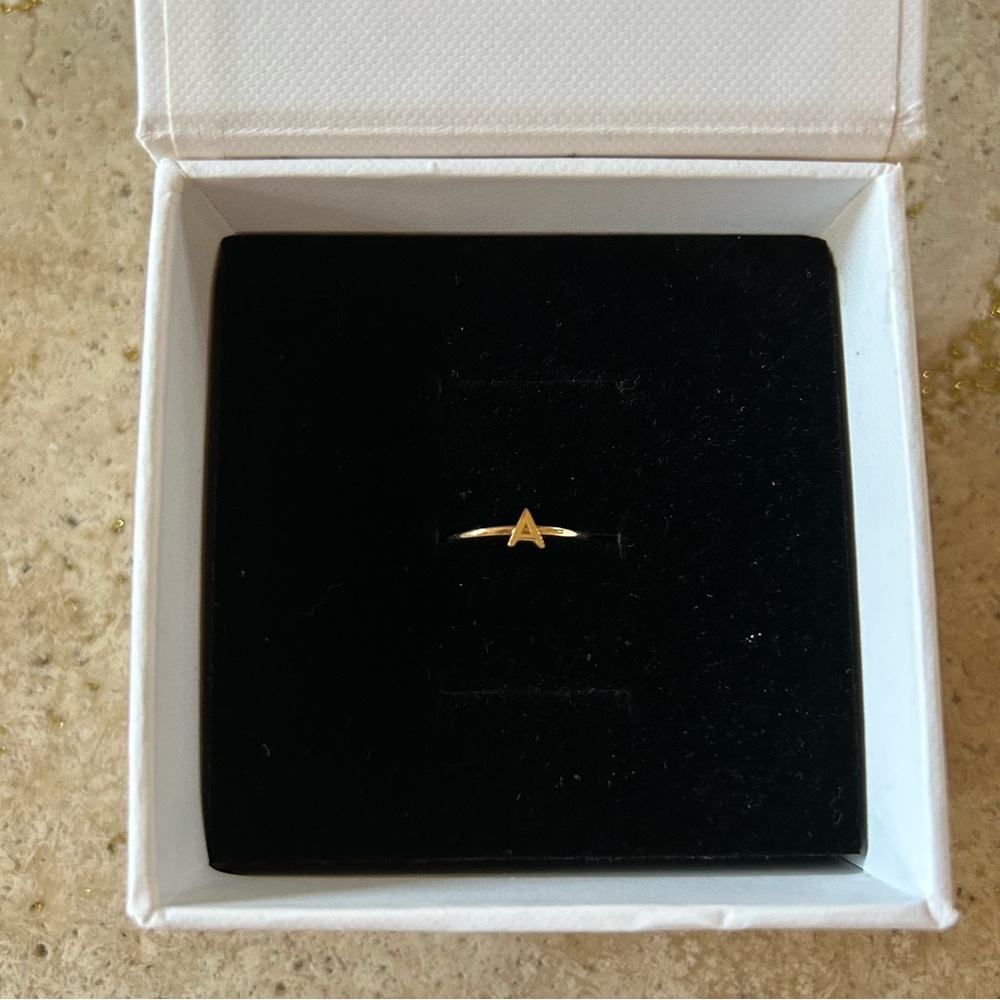 Mejuri 14k Gold Letter “A” Ring